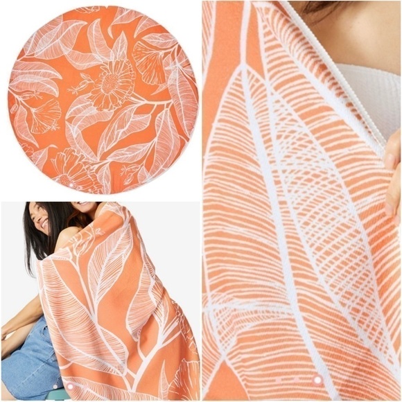 Summer And Rose Round Orange Flower Beach Towel - Picture 8 of 8